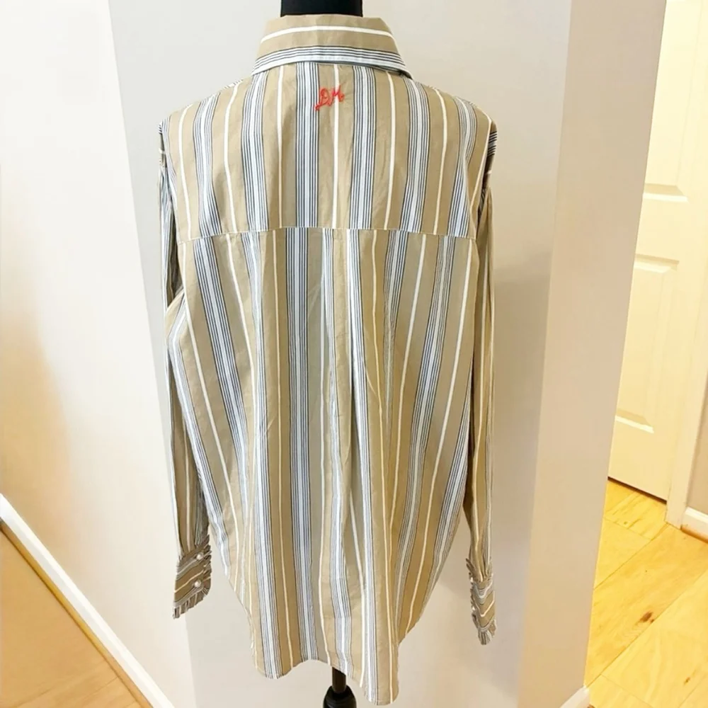 Damson Madder NWT Kylie ruffled button down long sleeve shirt size UK12(US 8) - Picture 7 of 16